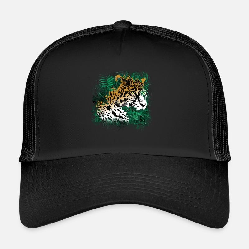 Leopard Rainforest Plants Nature Vegetation Trucker Cap