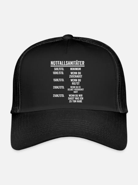 Notfallsanitäter Rettungshelfer Geschenk - Trucker Cap - Schwarz/Schwarz