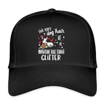 Miniatur Bullterrier Hund - Trucker Cap - Schwarz/Schwarz - Vorne