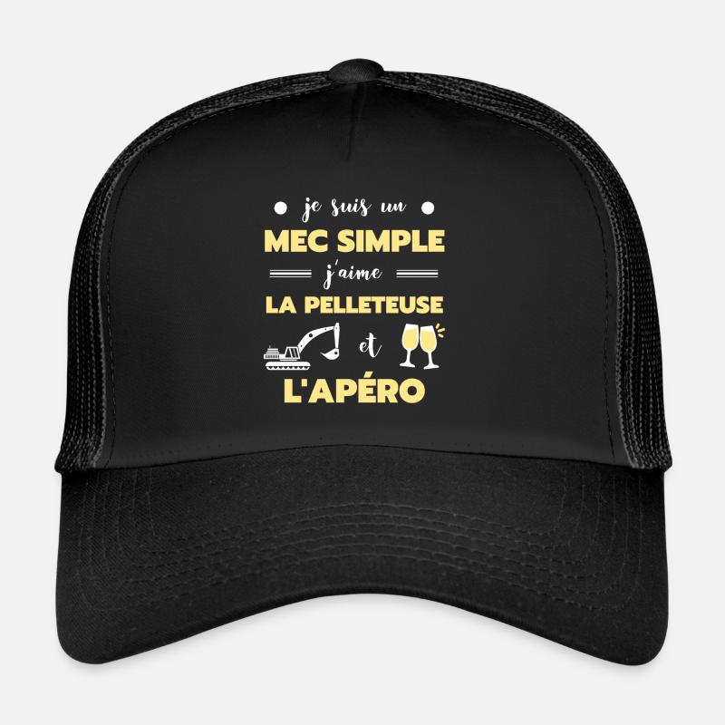 mec simple pelleteuse humour engins de chantier Casquette trucker 