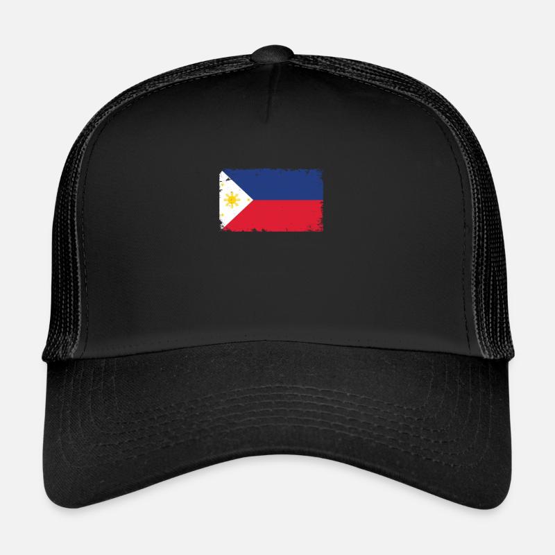 Philippines Heartbeat Flag Vintage Philippines Trucker Cap