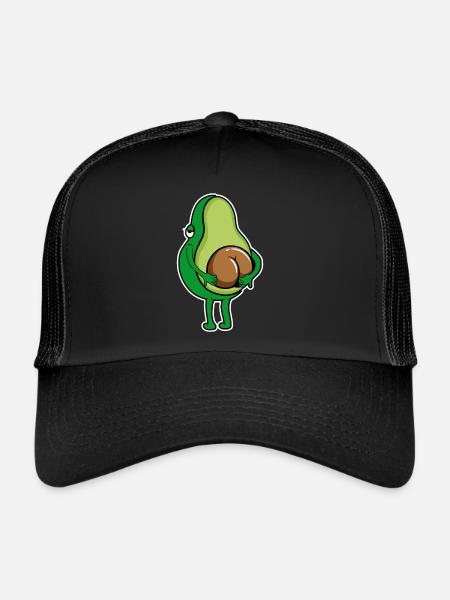 Avocat Ass Scratch Butt Avocat Lover Végétalien - Casquette trucker  - noir/noir - Devant