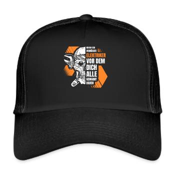 Elektrik Ich Bin Der Verrückte Elektriker - Trucker Cap - Schwarz/Schwarz - Vorne