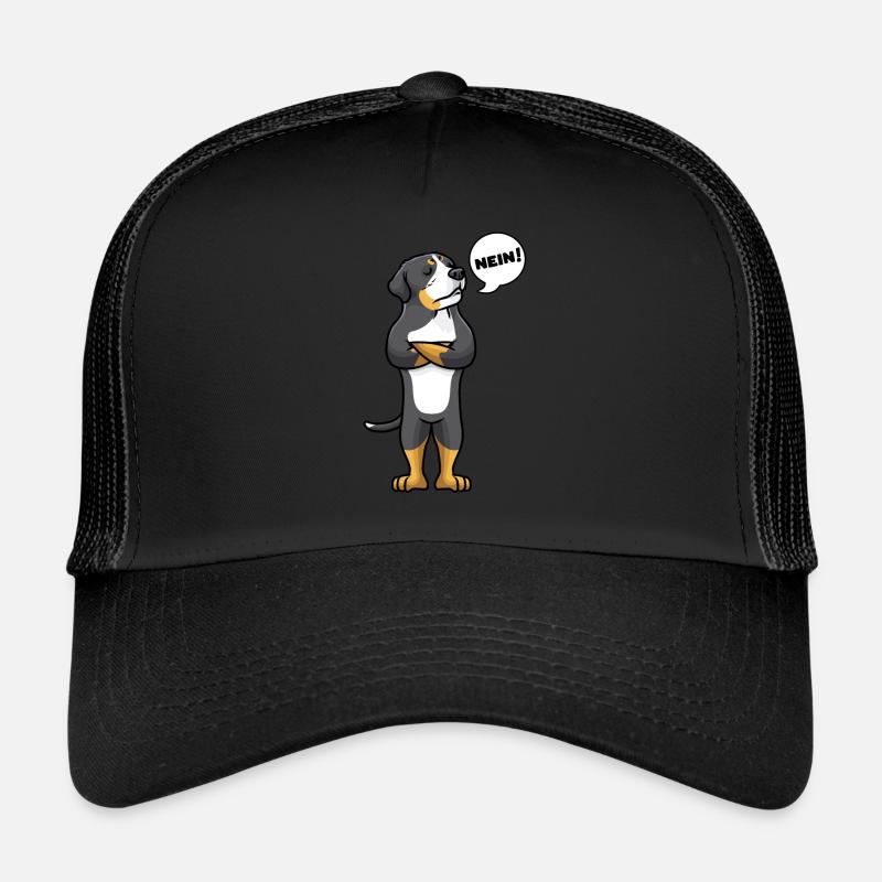 Sturer Großer Schweizer Sennenhund Hund - Trucker Cap - Schwarz/Schwarz