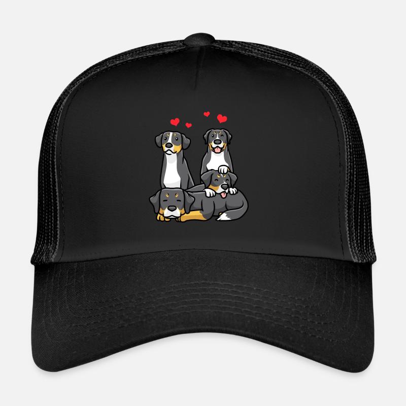 Grosser Schweizer Sennenhund Hund - Trucker Cap - Schwarz/Schwarz