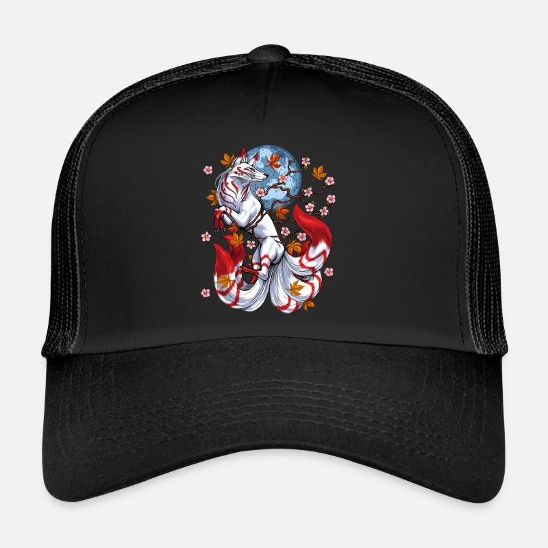 Japanese Fox Kitsune - Trucker Cap - black/black