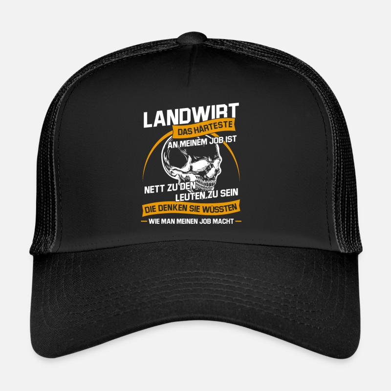 Landwirt Sarkastischer Sarkasmus Bauernhof - Trucker Cap - Schwarz/Schwarz