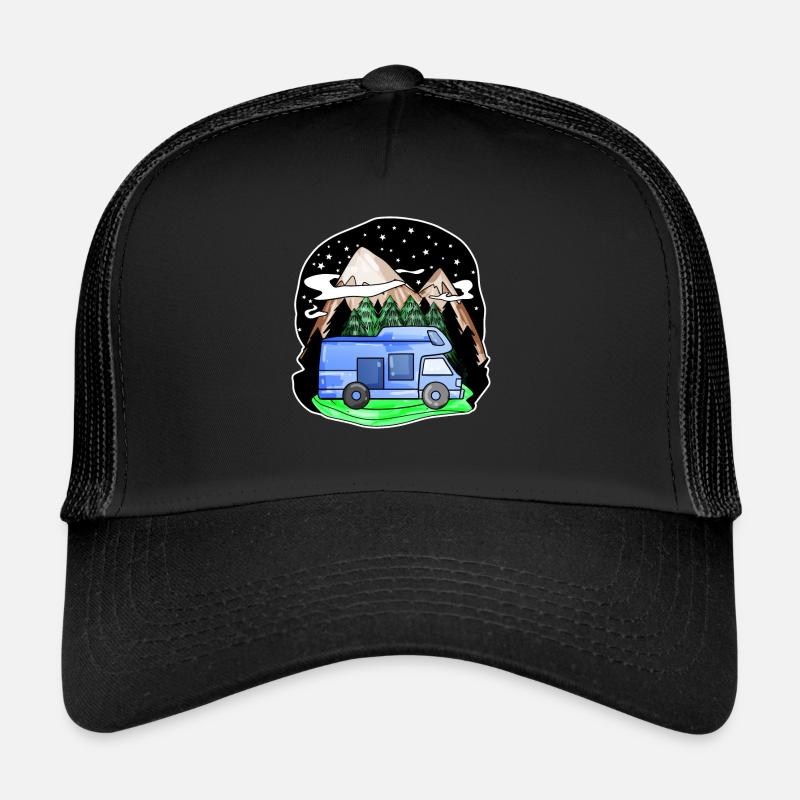 Camping-car Mountain Mountains Camping Camper Casquette trucker 