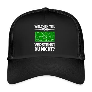 Fußball Trainer Fußballer Coach Fussball - Trucker Cap - Schwarz/Schwarz - Vorne