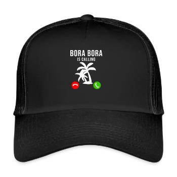Bora Bora appelle le slogan Palme Travel Holiday Summer - Casquette trucker  - noir/noir - Devant