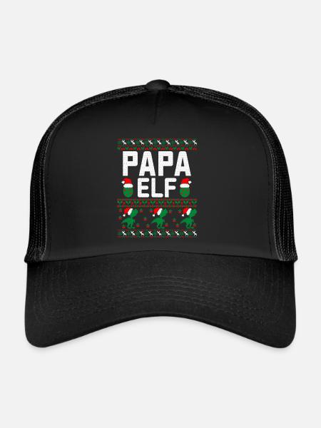 papa elfe vilain pull de Noël - Casquette trucker  - noir/noir - Devant