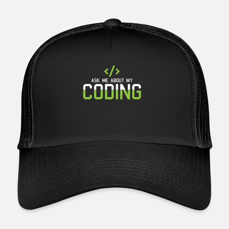 Hacking Programmierer Hacker Code Coding Geschenk - Trucker Cap - Schwarz/Schwarz