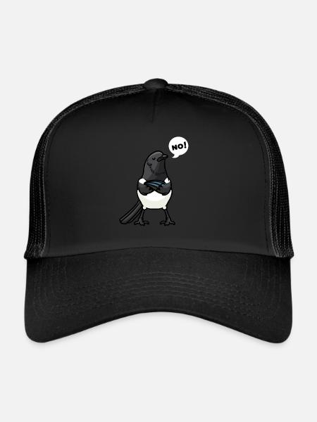Amateurs d’oiseaux pies - Casquette trucker  - noir/noir - Devant