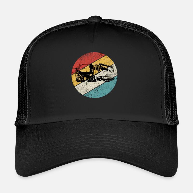 Concrete Mixer Construction Site Mixer Retro Gift Trucker Cap