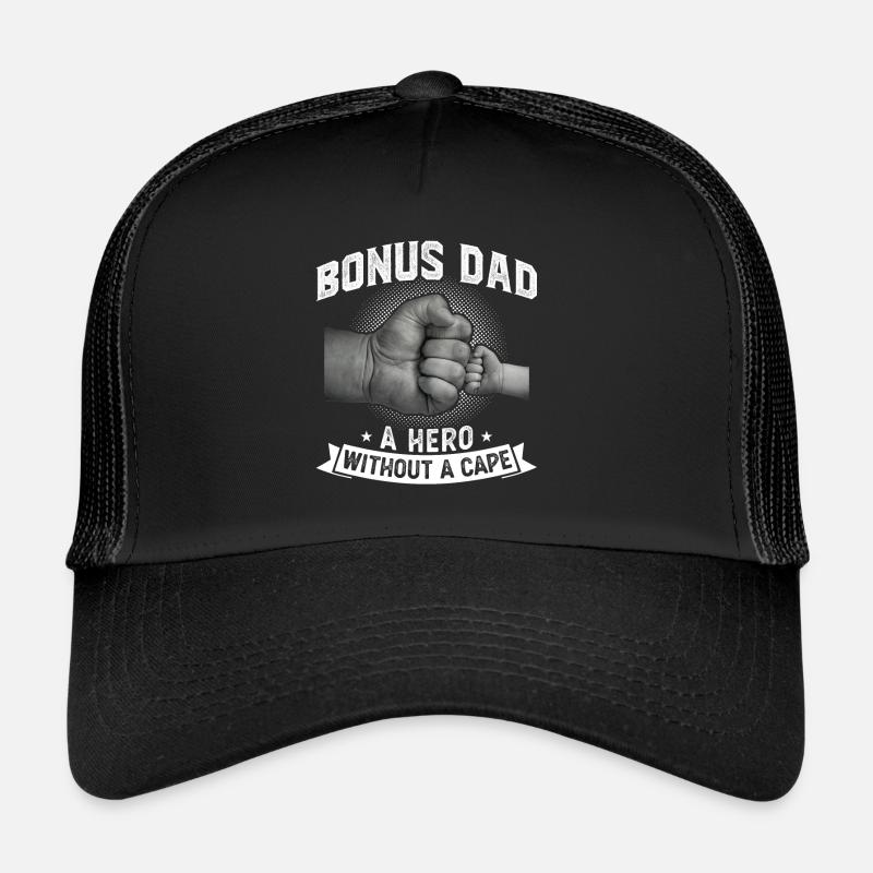 Stiefvater Bonus Papa Bonus Vater Geschenk - Trucker Cap - Schwarz/Schwarz
