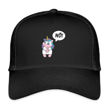 Einhorn Nein - Trucker Cap - Schwarz/Schwarz - Vorne