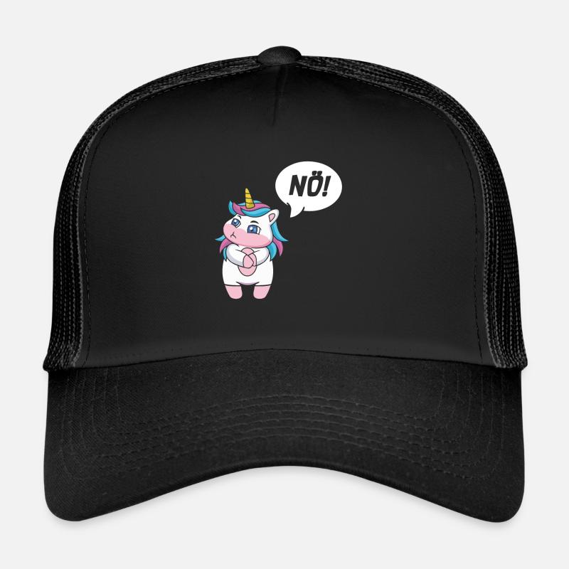 Einhorn Nein - Trucker Cap - Schwarz/Schwarz