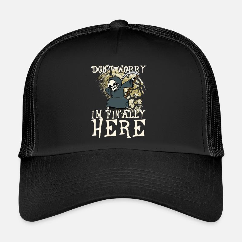 I'm finally here Dabbender Sensenmann Dabbing Moon - Trucker Cap - Schwarz/Schwarz