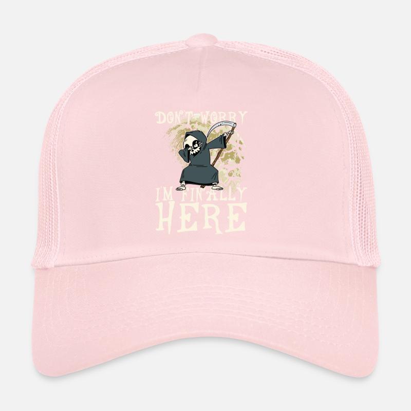I'm finally here Dabbender Grim Reaper Dabbing Moon Trucker Cap