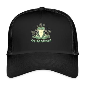 Ohmmm Meditating Frog Yoga Meditation Namaste - Trucker Cap - black/black - Front