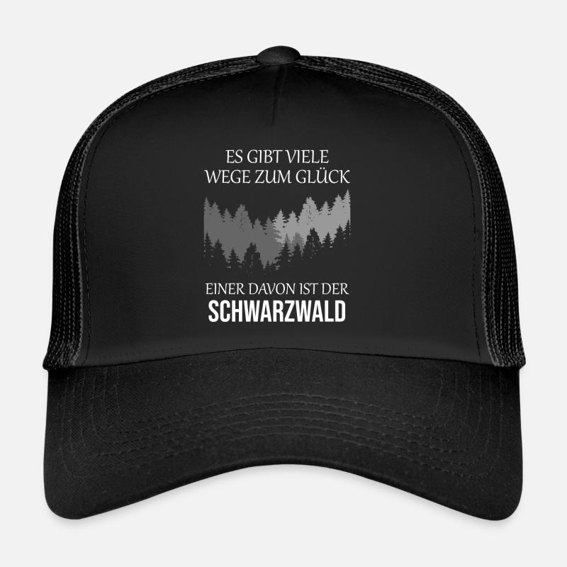 Schwarzwald Wald Schwarzwälder Spruch Geschenk - Trucker Cap - Schwarz/Schwarz