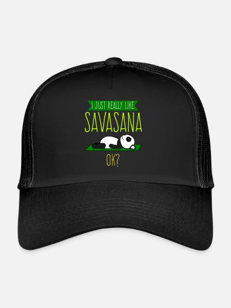 Savasana Panda Panda Bear Yoga - Casquette trucker  - noir/noir - Devant