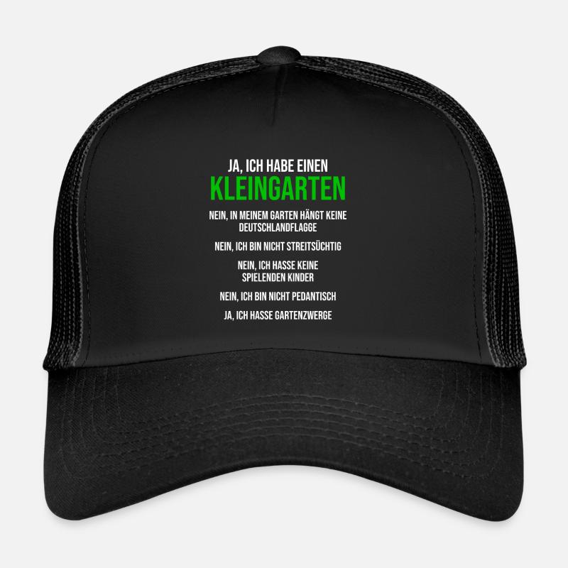Kleingarten Spruch Kleingärtner Schrebergarten - Trucker Cap - Schwarz/Schwarz