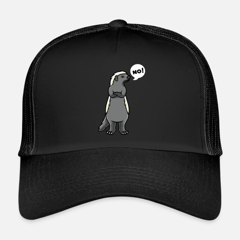 Honey Badger Ratel Mustelidae - Trucker Cap - black/black