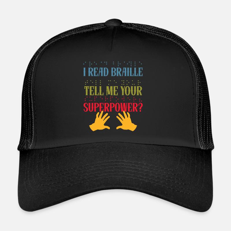 Ich Kann Blindenschrift Lesen Sehbehinderung - Trucker Cap - Schwarz/Schwarz