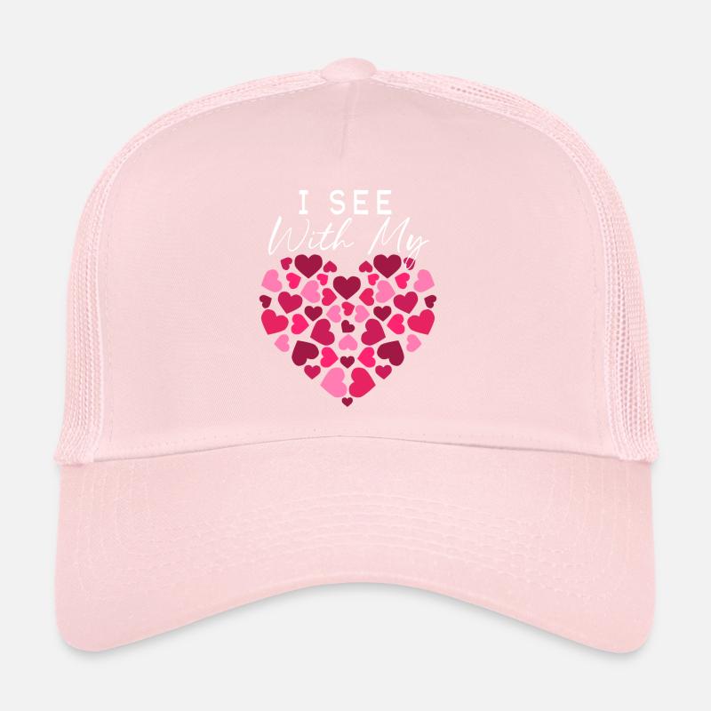 Braille Heart Visual Impairment Blind Trucker Cap