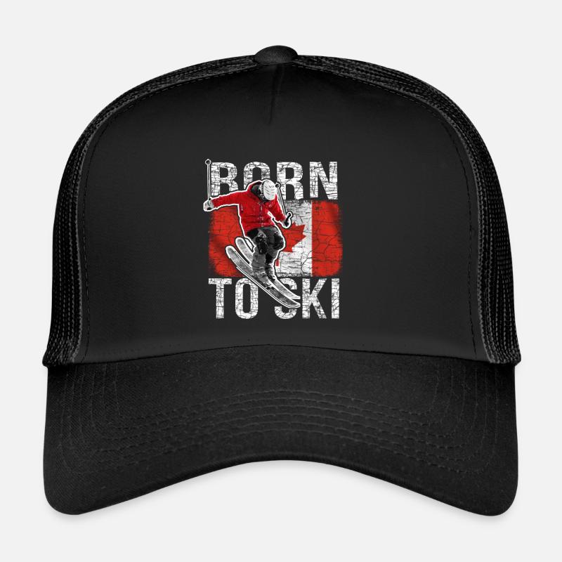 Skier Canada Flag Trucker Cap