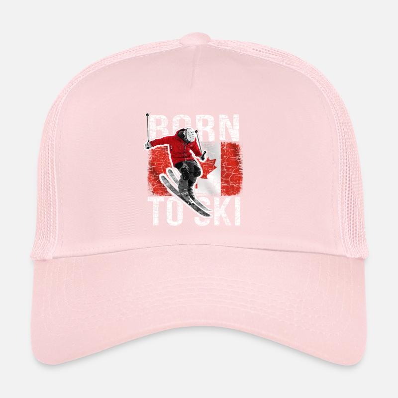 Skier Canada Flag Trucker Cap