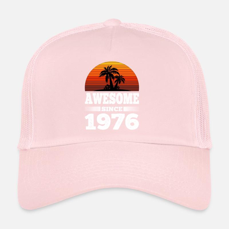 Awesome Since 1976 Sunset red Trucker Cap