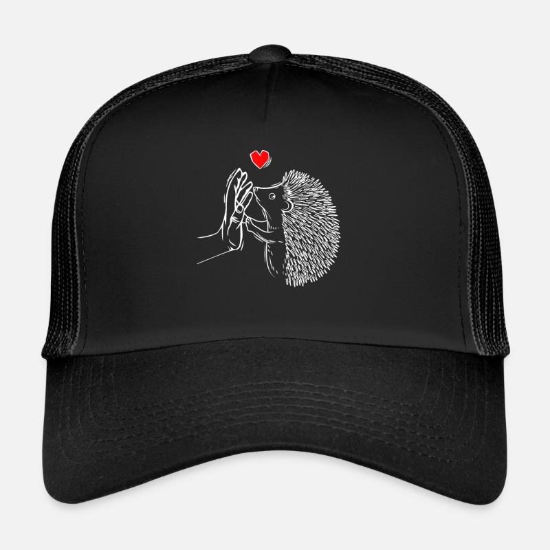 Igel Liebe Kinder Damen Kinder Mädchen - Trucker Cap - Schwarz/Schwarz