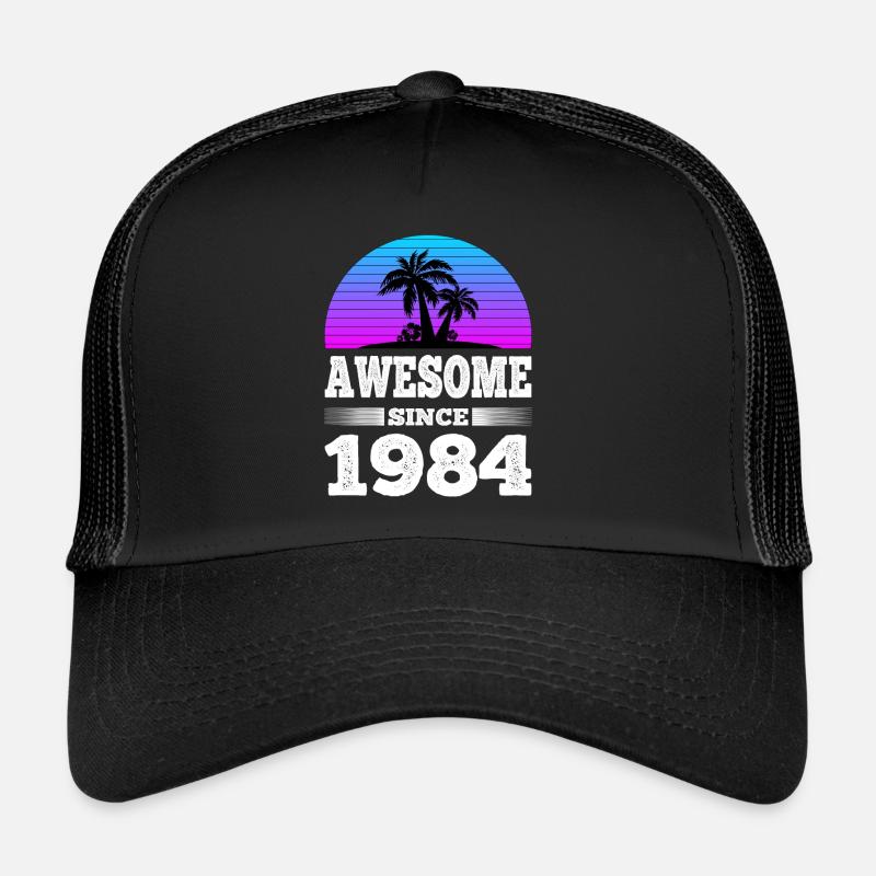 Awesome Since 1984 Sunset blue - Trucker Cap - black/black