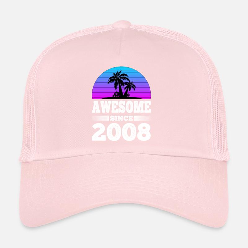 Awesome Since 2008 Sunset blue Trucker Cap
