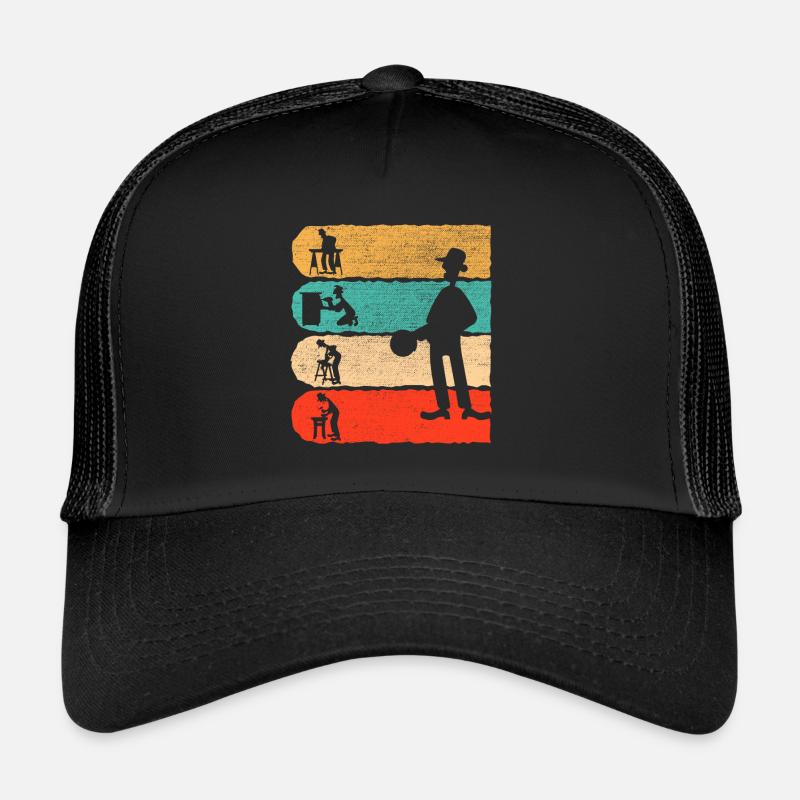 Tischler Retro Geschenk - Trucker Cap - Schwarz/Schwarz