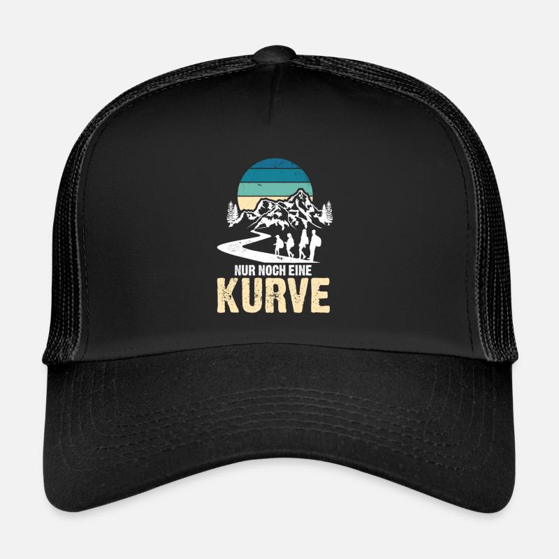 Nur noch eine Kurve dann sind wir da Wandern Berge Trucker Cap