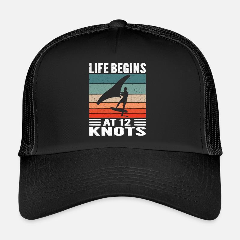 Wing Foiling Surf Surfing Surfer - Casquette trucker  - noir/noir