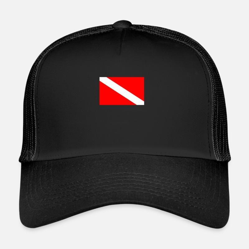 Drapeau de plongeur Pavillon de plongée Cadeau de plongeur Casquette trucker 