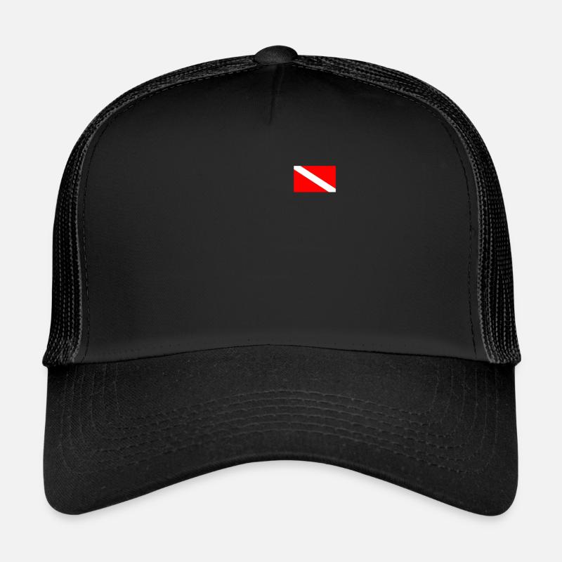 Drapeau de plongeur Pavillon de plongée Cadeau de plongeur Casquette trucker 