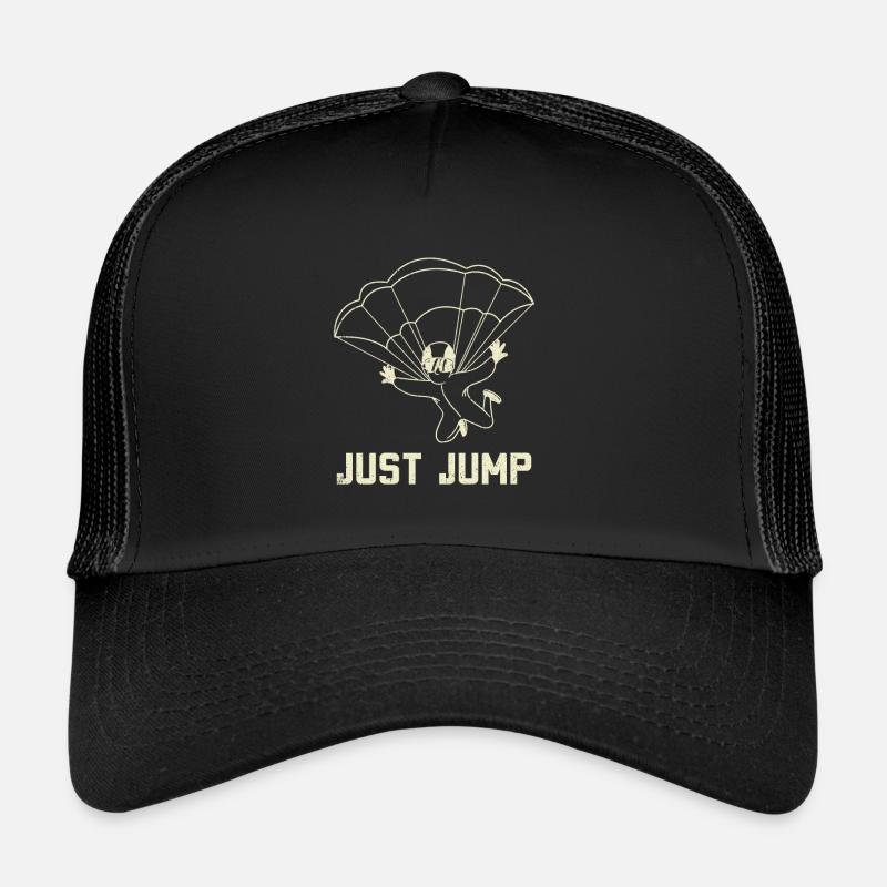 Fallschirmspringen - Trucker Cap - Schwarz/Schwarz