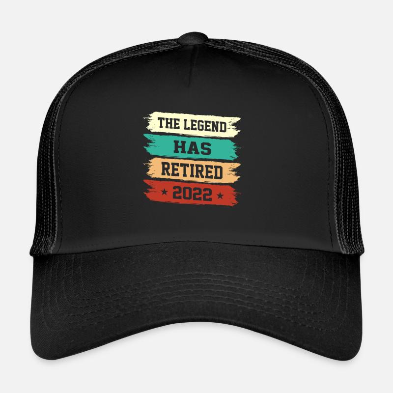 Die Legende ist im Ruhestand, Ruhestand - Trucker Cap - Schwarz/Schwarz
