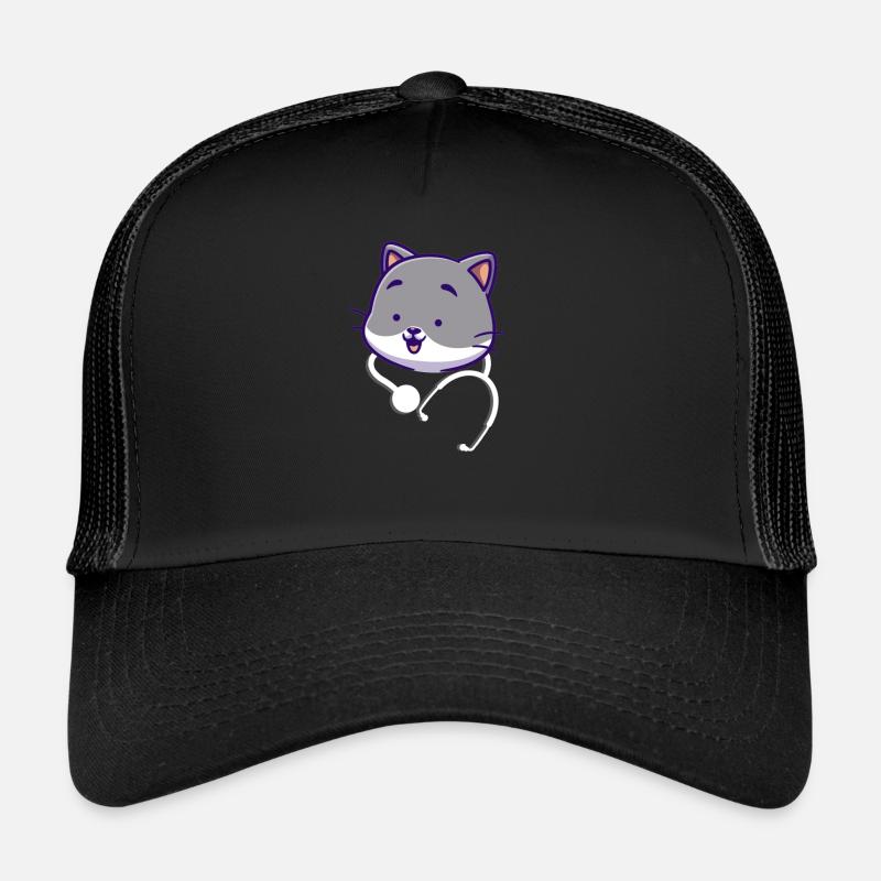 Stethoskop niedlich - Trucker Cap - Schwarz/Schwarz