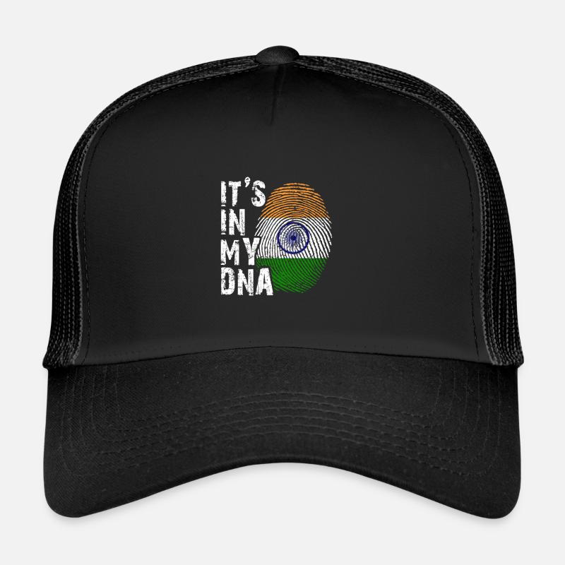 It's in my DNA India Indien - Trucker Cap - Schwarz/Schwarz