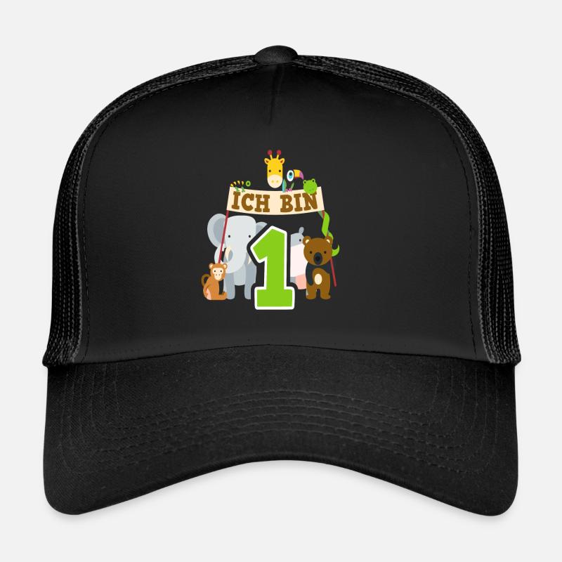 Zootiere 1. Geburtstag 1 Jahr Elefant Affe Trucker Cap