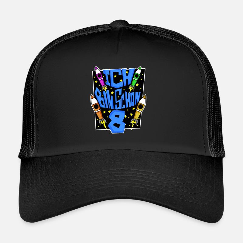 8. Geburtstag Junge Geschenk - Trucker Cap - Schwarz/Schwarz