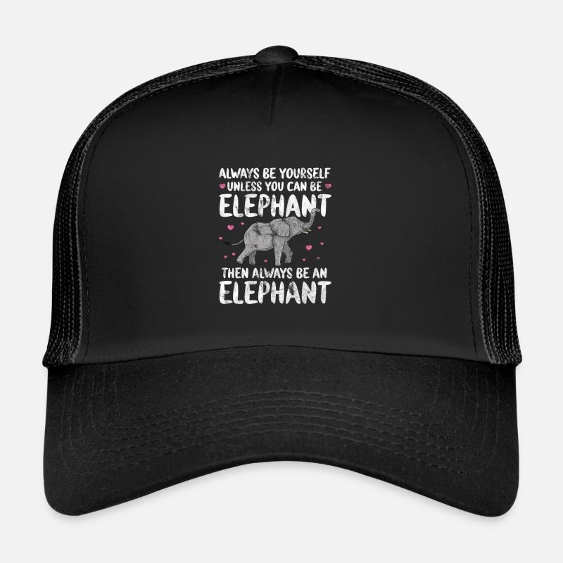 Elefant - Trucker Cap - Schwarz/Schwarz