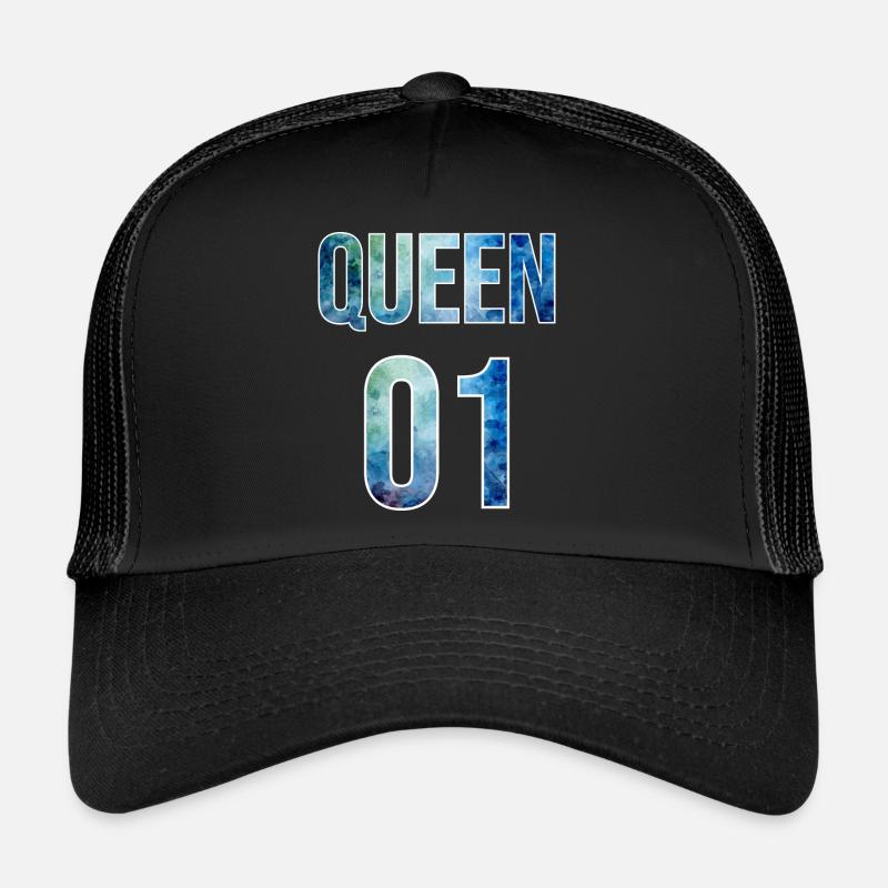 Queen King Queen Pärchenoutfit - Trucker Cap - Schwarz/Schwarz