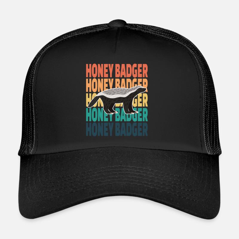 Honig Dachs Retro - Trucker Cap - Schwarz/Schwarz